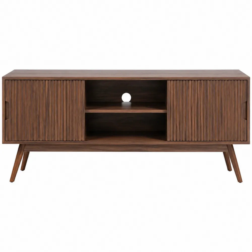 Mueble para TV de madera de nogal maciza 150x50x40 cm