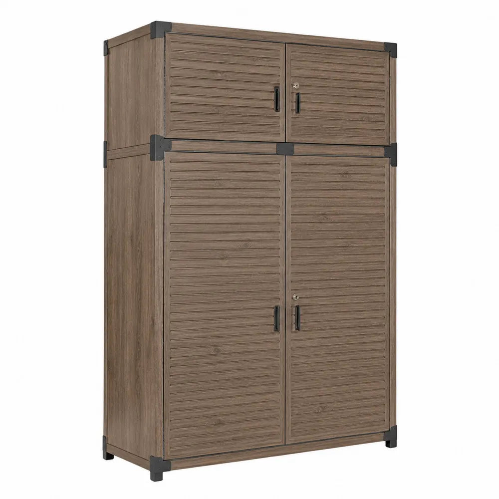 Armario de madera con 4 puertas 180x90x40 cm