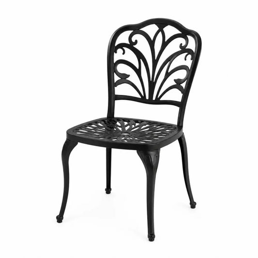 Silla de metal negro para exterior 88x42x53 cm