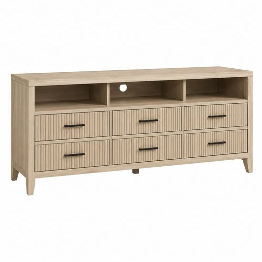 Mueble de TV de madera de roble con cajones 150x40x70 cm