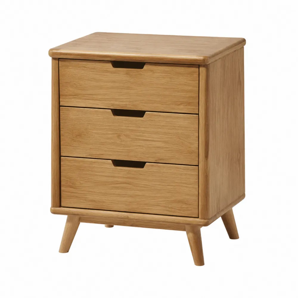 Mesita de noche de madera con 3 cajones 60x40x70 cm