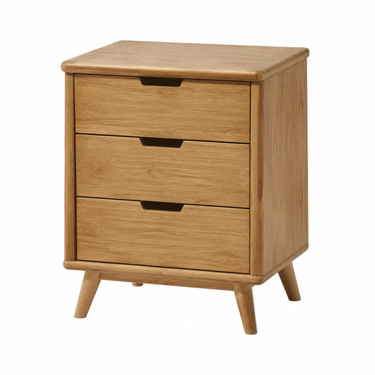 Mesita de noche de madera con 3 cajones 60x40x70 cm