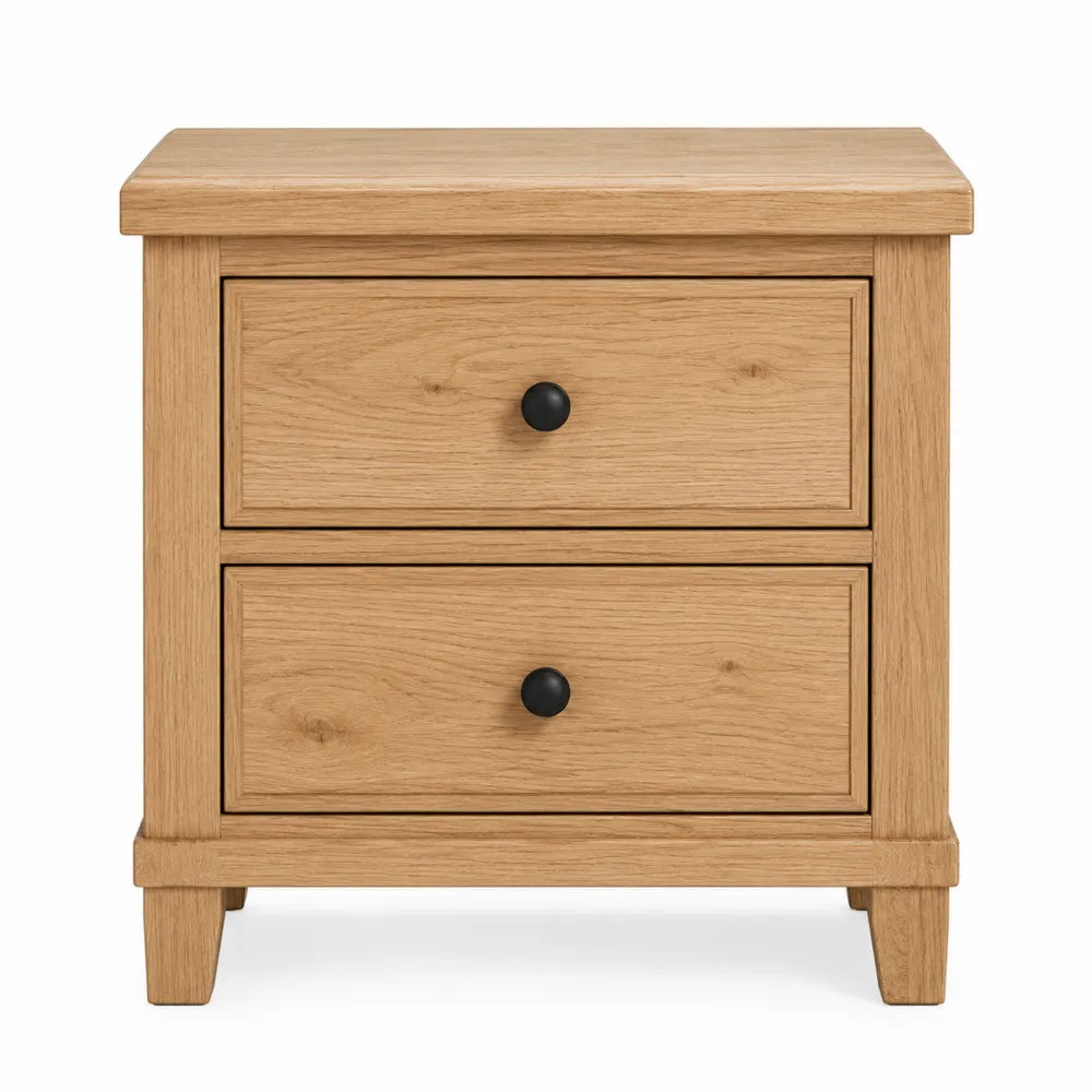 Mesita de noche de madera con dos cajones 60x45x40 cm