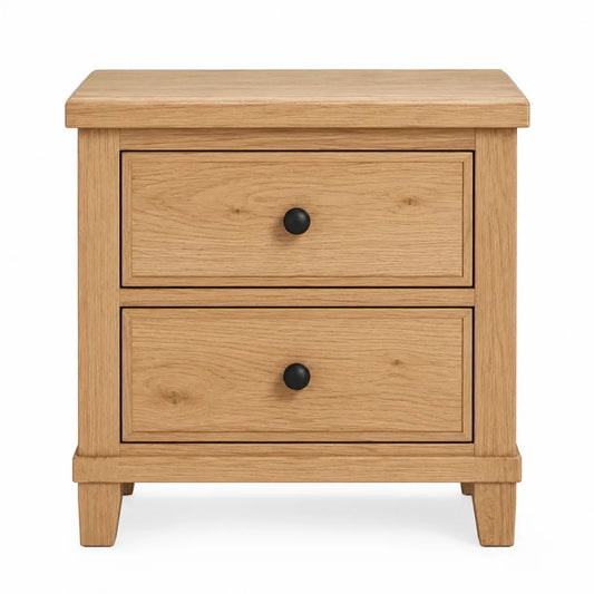 Mesita de noche de madera con dos cajones 60x45x40 cm