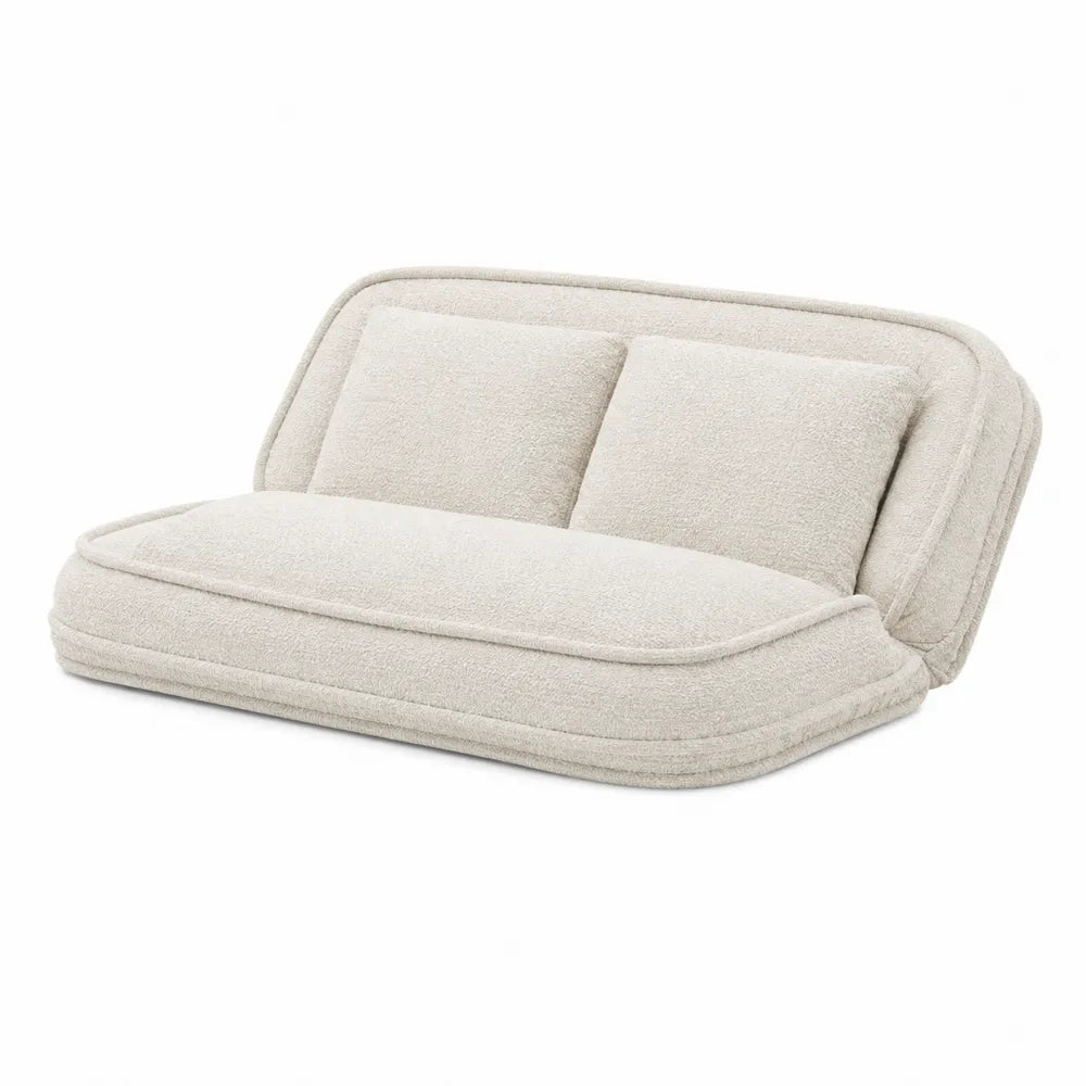 Sofá Beige Ajustable de Tejido Bouclé