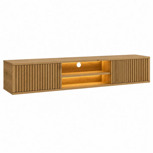 Mueble de TV de madera de roble 180x40x30 cm