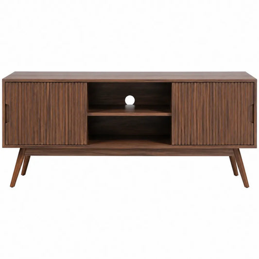 Mueble para TV de madera de nogal maciza 150x50x40 cm