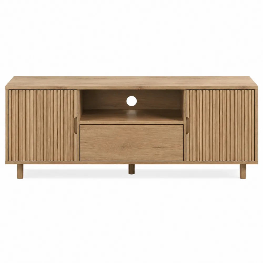 Mueble de TV de madera de roble 140x40x50 cm