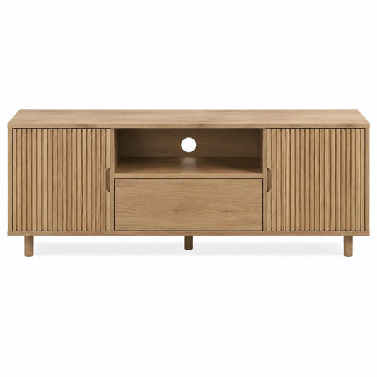 Mueble de TV de madera de roble 140x40x50 cm