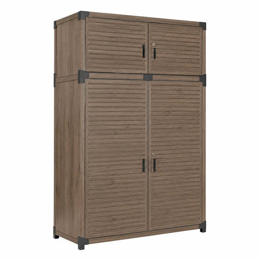 Armario de madera con 4 puertas 180x90x40 cm